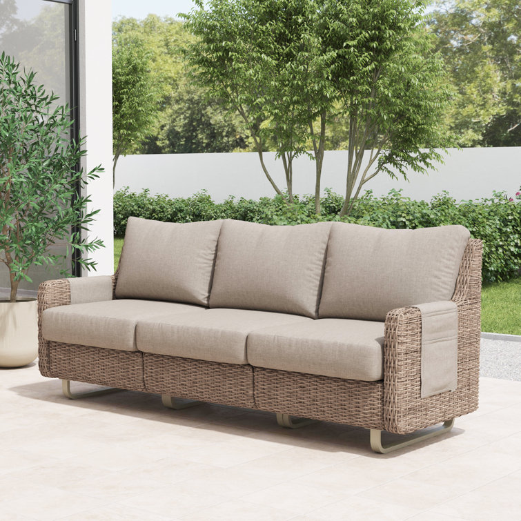 Flexsteel Vista Outdoor Wicker Sofa With Sunbrella Cushions Wayfair